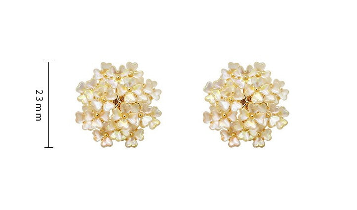 Baby's Breath Design Shell Earrings with S925 Silver Needle