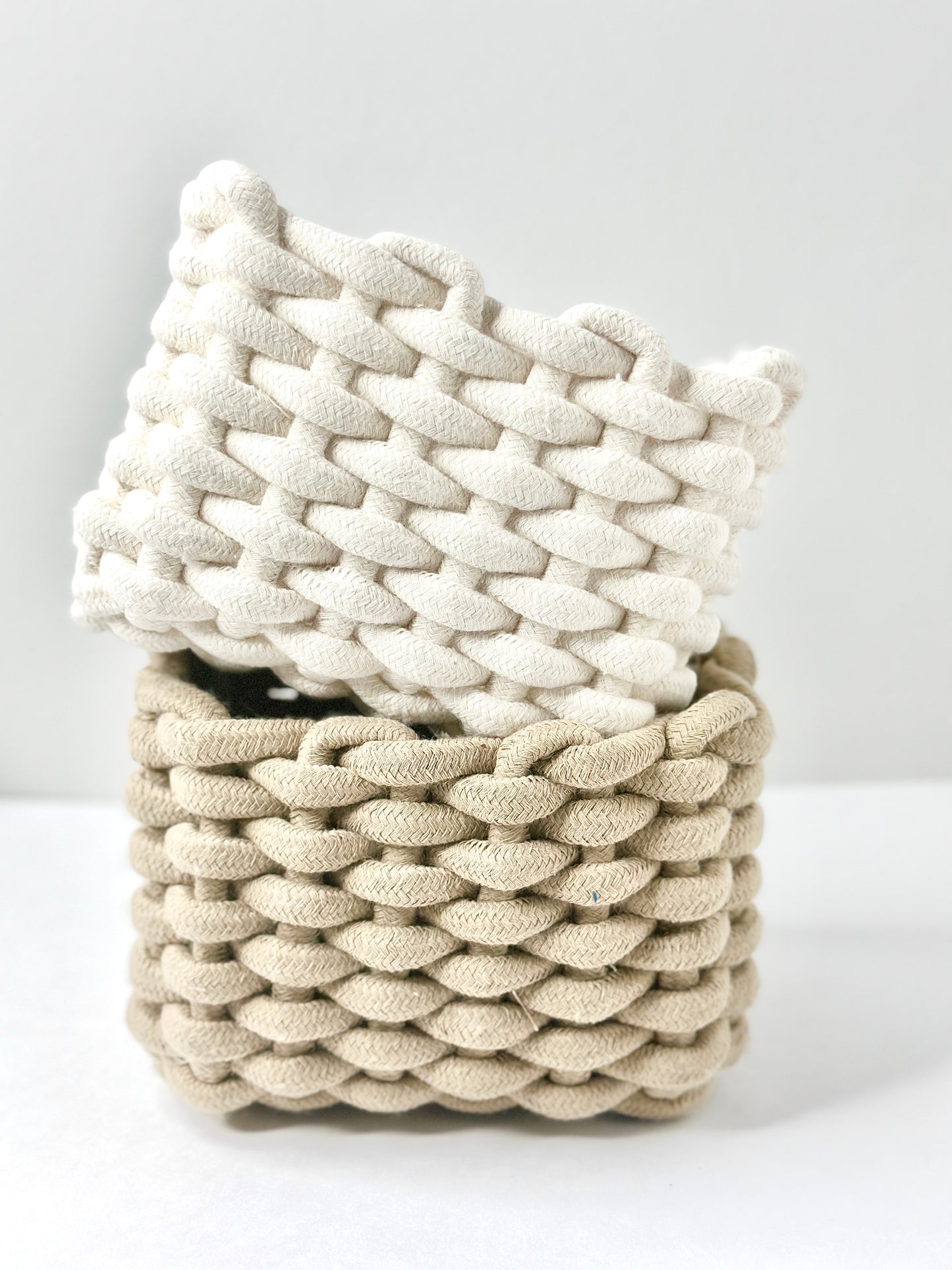 Handmade Woven Cotton Rope Storage Basket