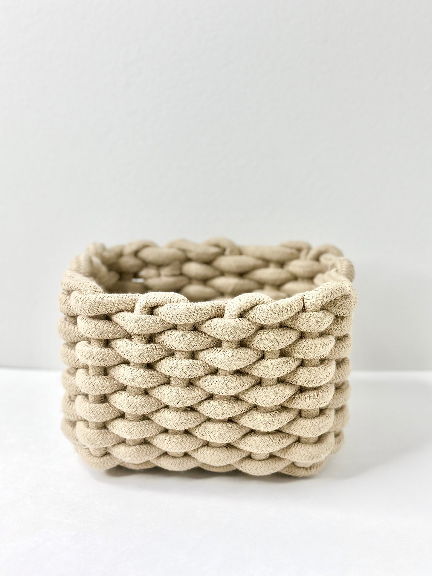 Handmade Woven Cotton Rope Storage Basket