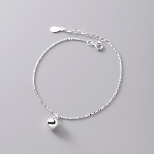 Sterling Silver Bead Bracelet Pedant with Thin Chain