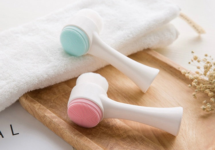 3D Double-Sided Silicone Facial Cleansing Brush