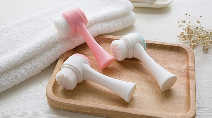 3D Double-Sided Silicone Facial Cleansing Brush