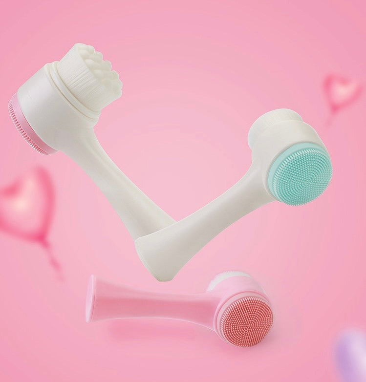 3D Double-Sided Silicone Facial Cleansing Brush