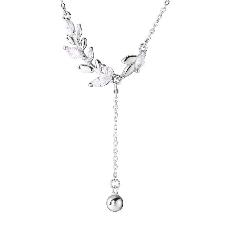 Sterling Silver Wheat Leaf Necklace