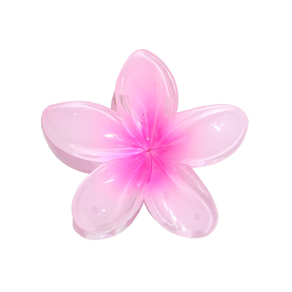 Hawaiian Floral Claw Clip with Focused Gradient Color