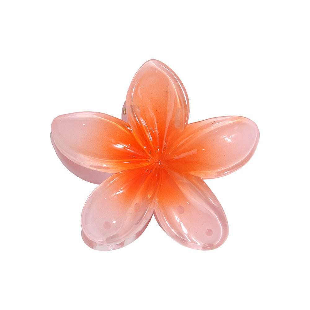 Hawaiian Floral Claw Clip with Focused Gradient Color