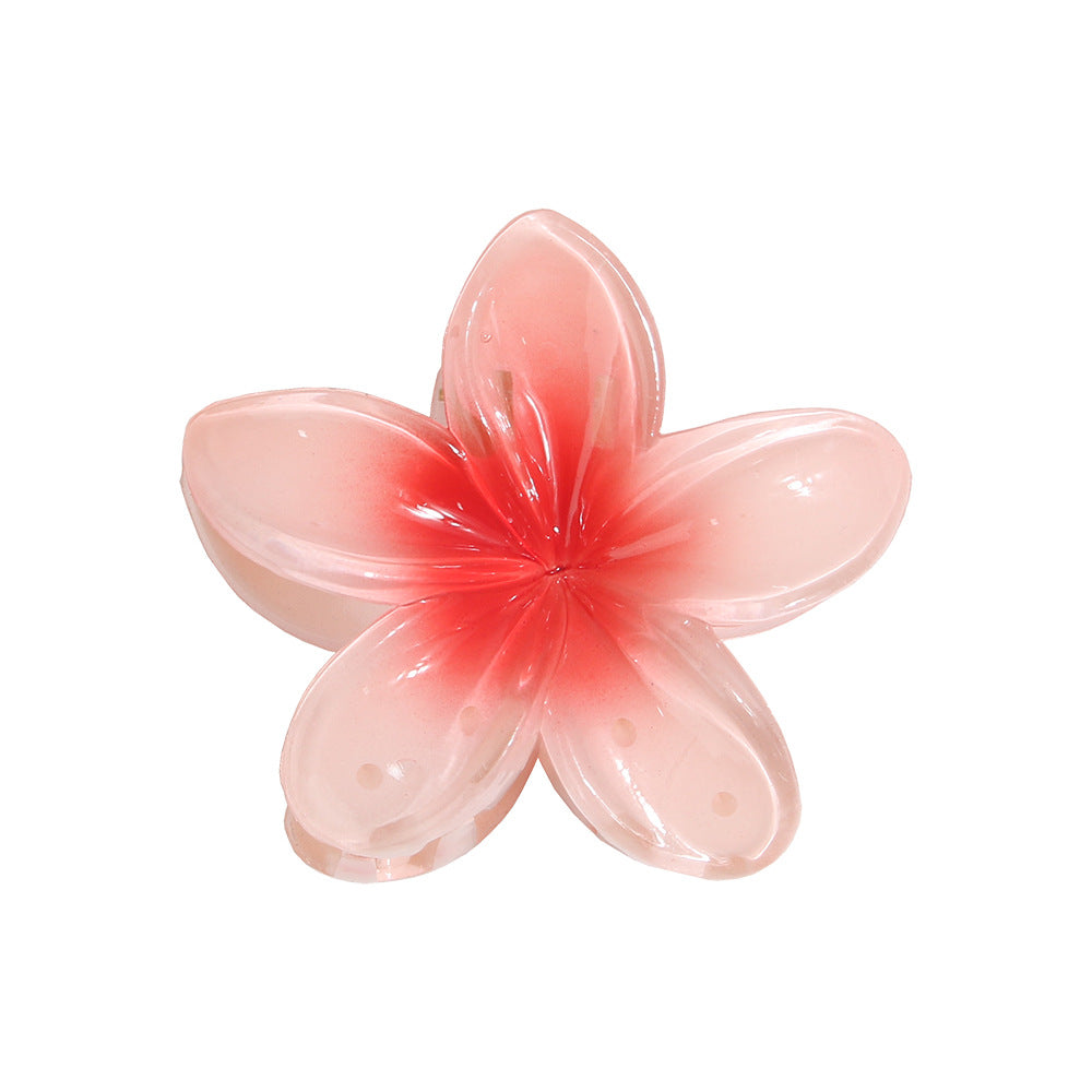 Hawaiian Floral Claw Clip with Focused Gradient Color