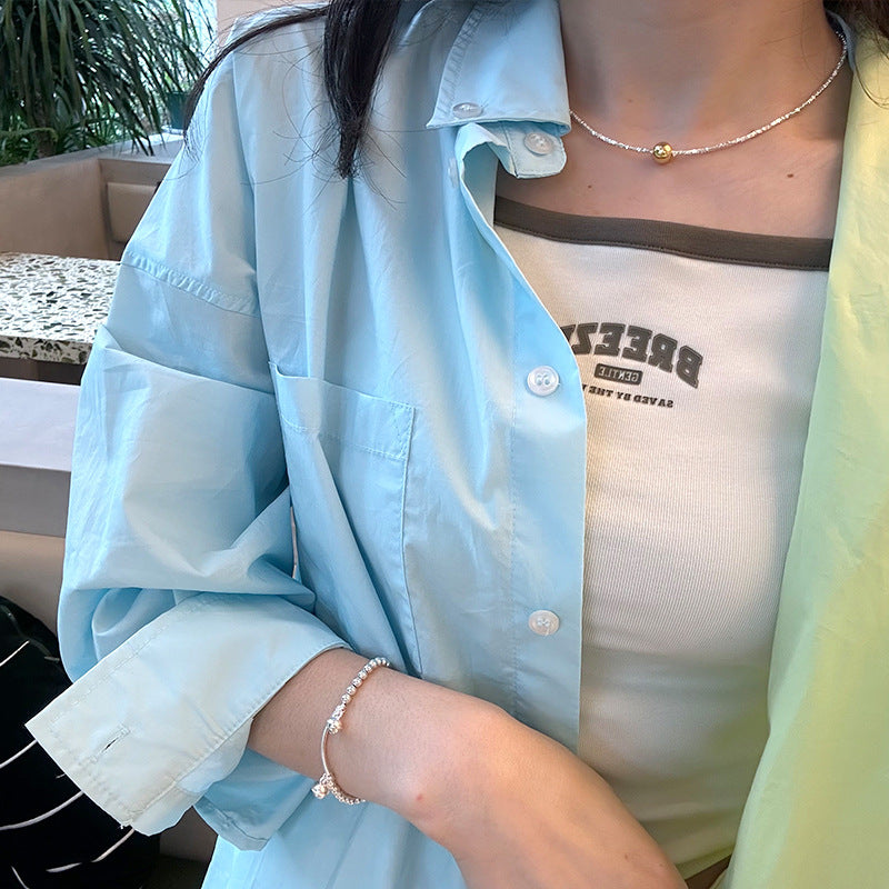 Silver bell curved tube bead bracelet made of 925 sterling silver, elegantly designed for young, fashionable women.