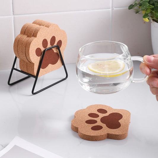 Cat Paw Cork Insulated Coaster (1 piece)