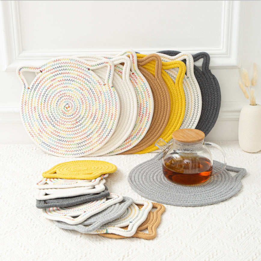 Cat Ear-Shaped Heat-Resistant Table Mat