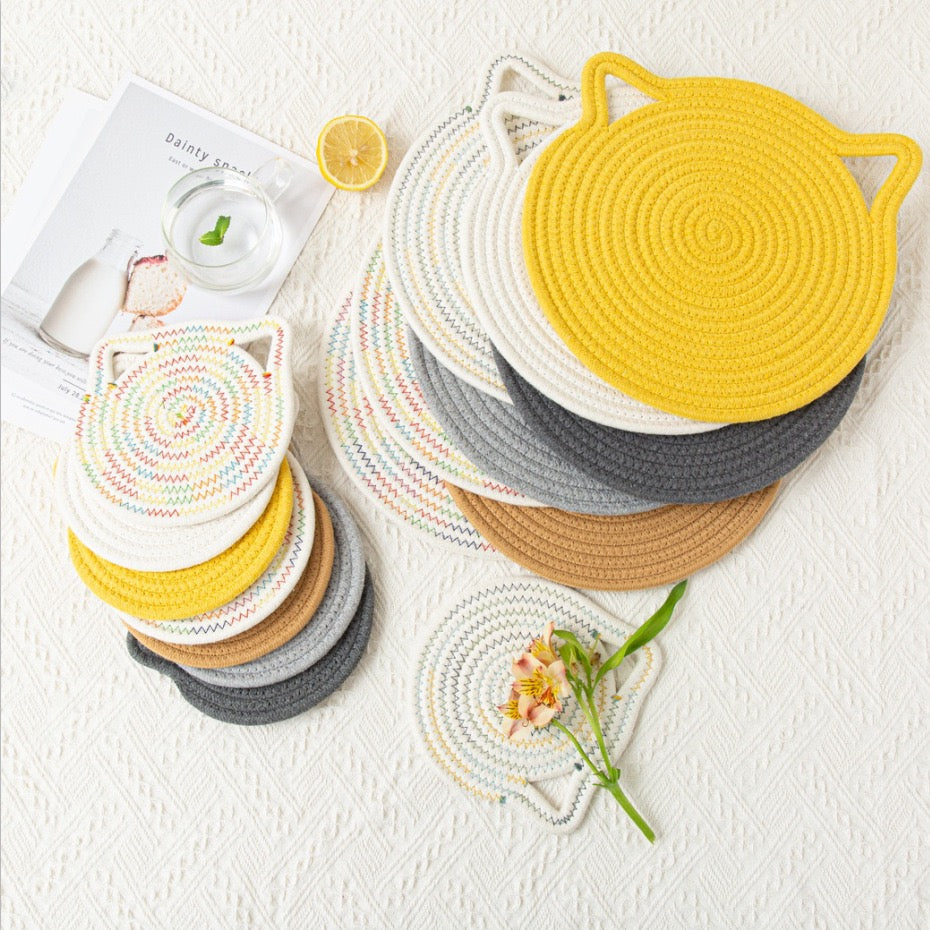 Cat Ear-Shaped Heat-Resistant Table Mat