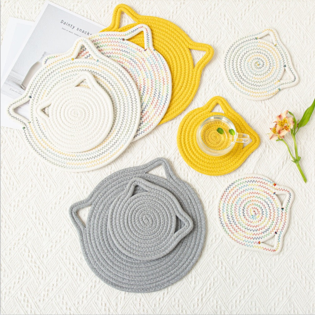 Cat Ear-Shaped Heat-Resistant Table Mat