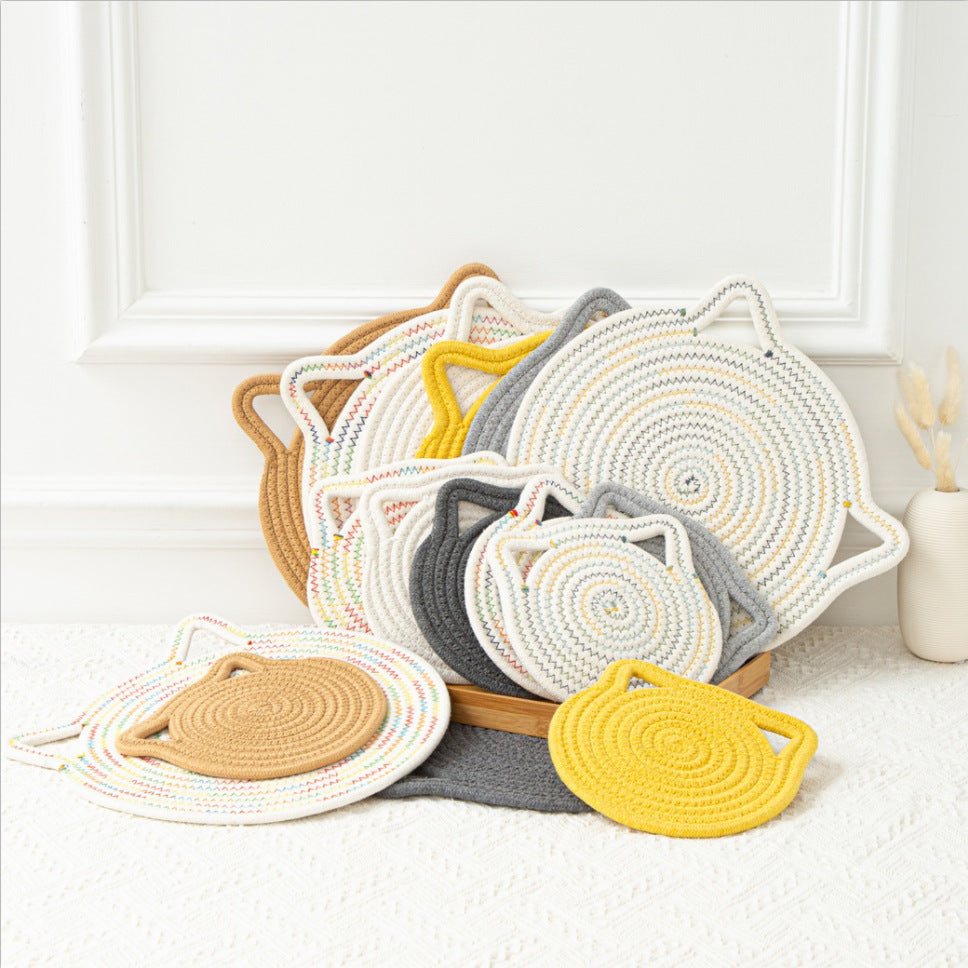 Cat Ear-Shaped Heat-Resistant Table Mat