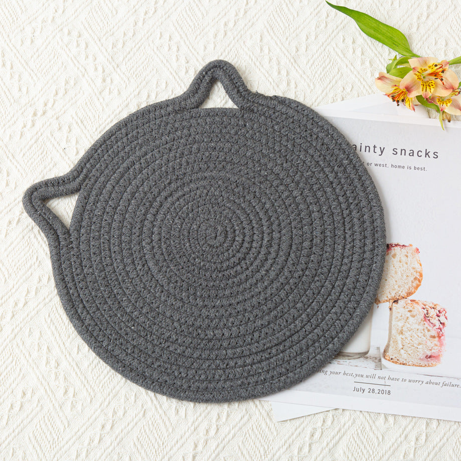 Cat Ear-Shaped Heat-Resistant Table Mat