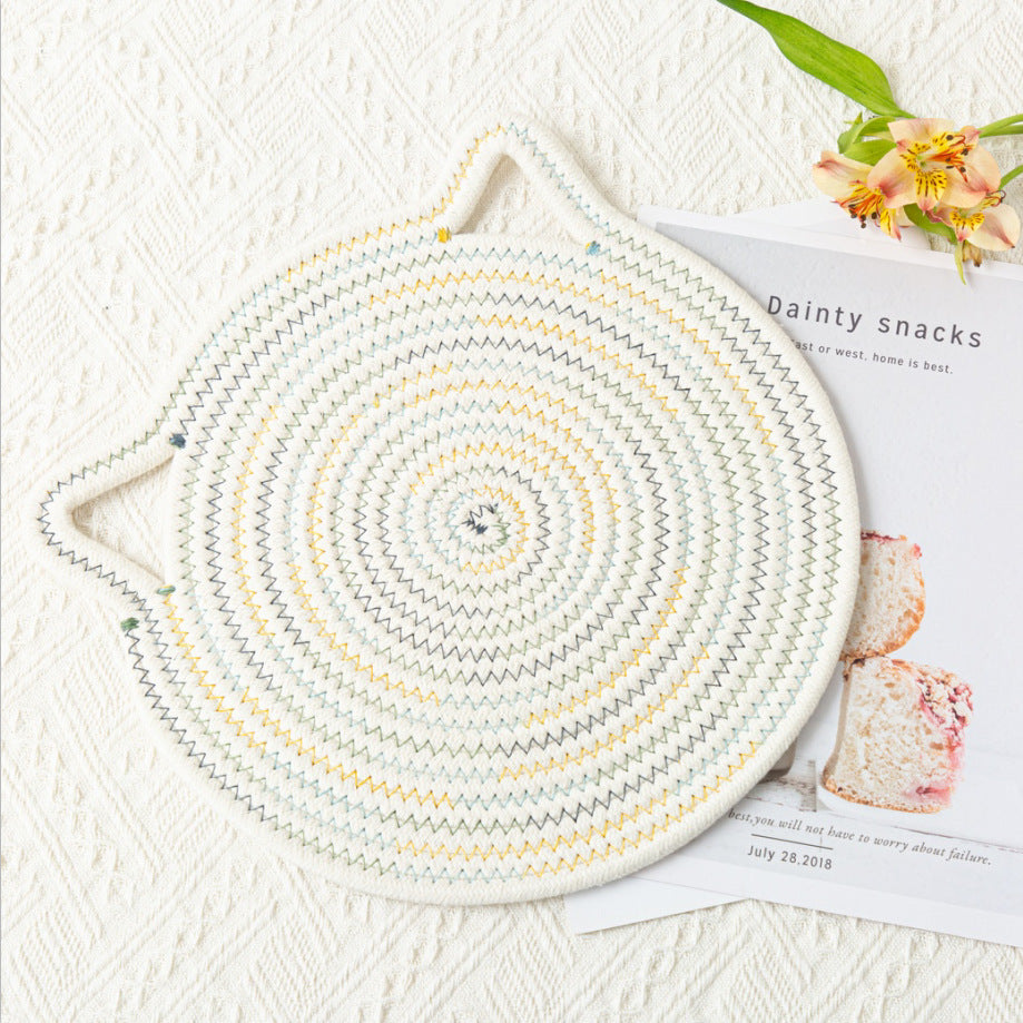 Cat Ear-Shaped Heat-Resistant Table Mat