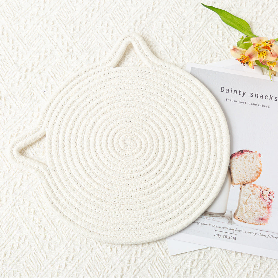 Cat Ear-Shaped Heat-Resistant Table Mat