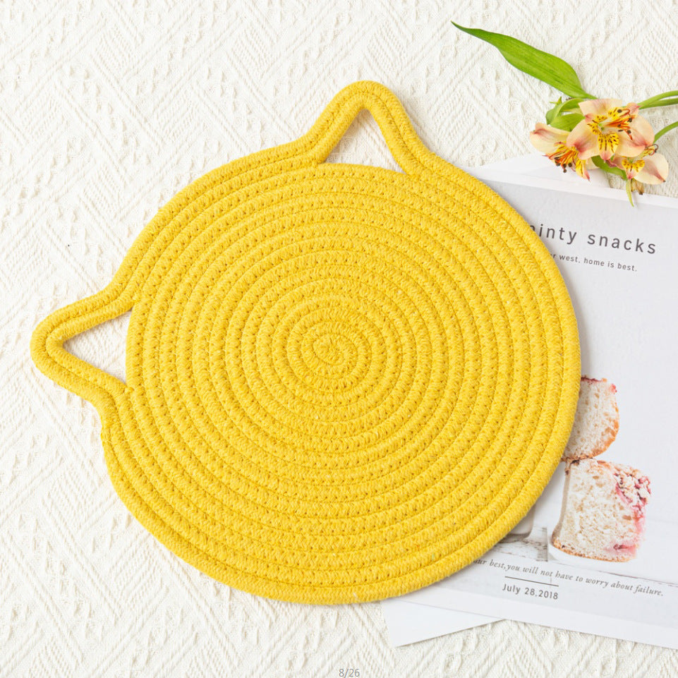 Cat Ear-Shaped Heat-Resistant Table Mat
