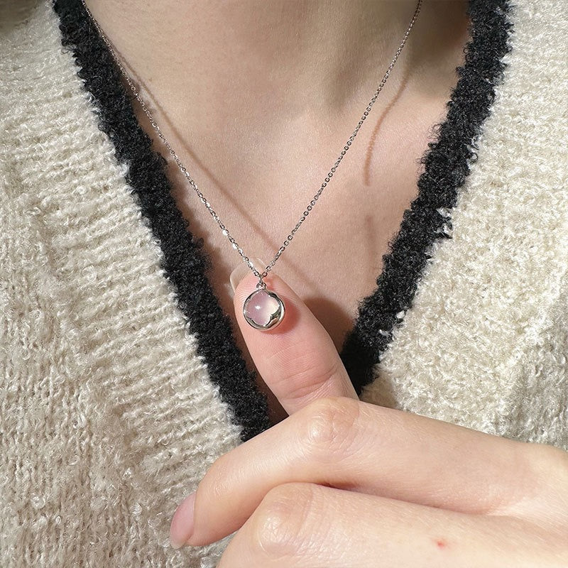 Clover White Chalcedony Necklace