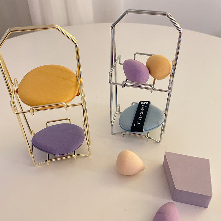 Double Layer Metal Cushion Puff Holder Stand