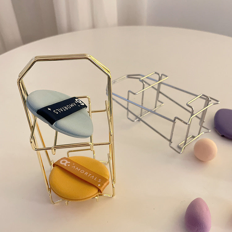 Double Layer Metal Cushion Puff Holder Stand