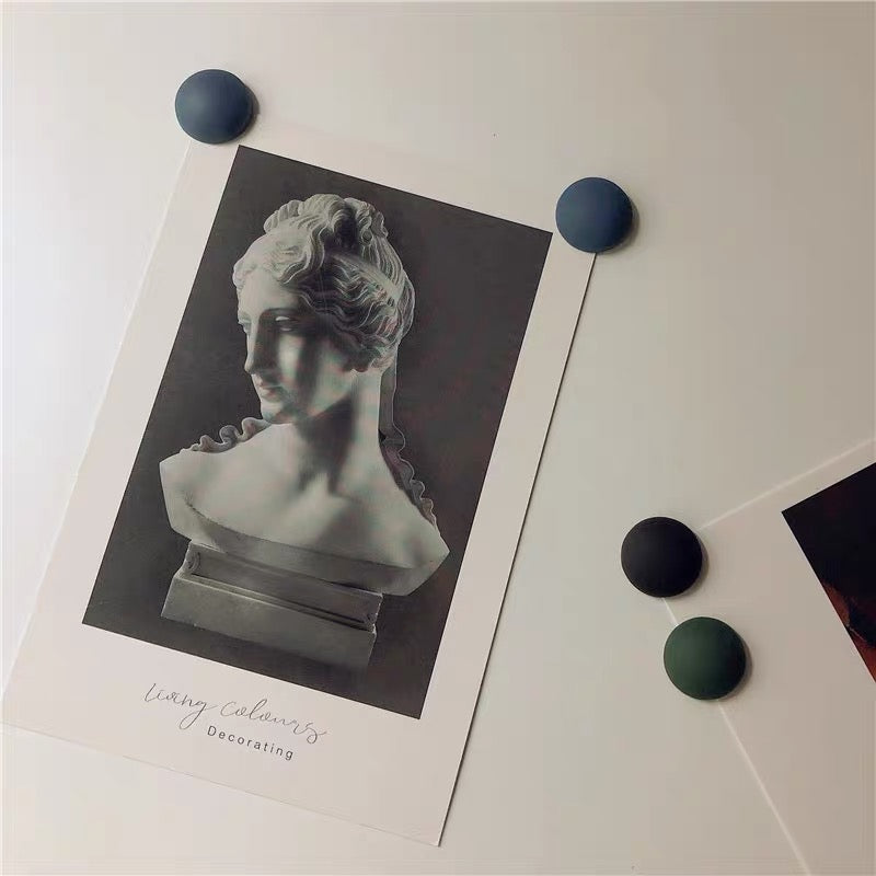 Matte Semi-circle Refrigerator Magnet with a diameter of 1.7cm, crafted from fragile resin, showcasing a minimalist yet chic design suitable for holding notes and reminders on a fridge.