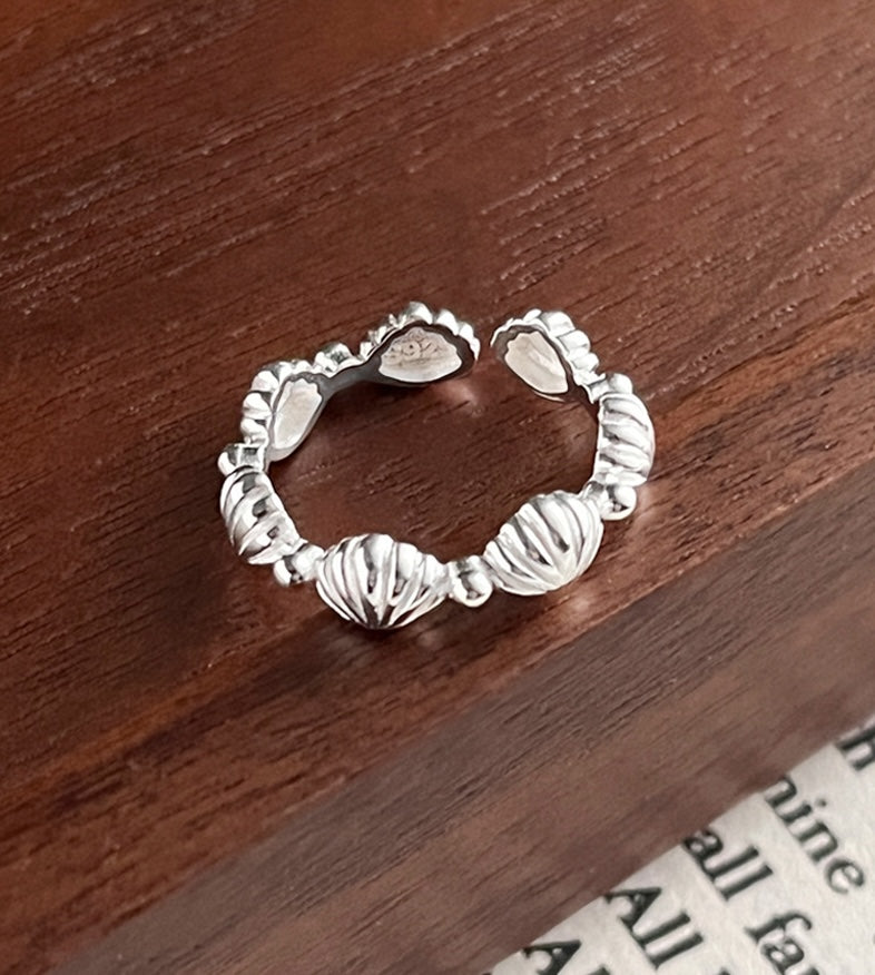 Sterling Silver Shell Link Ring Open Ring