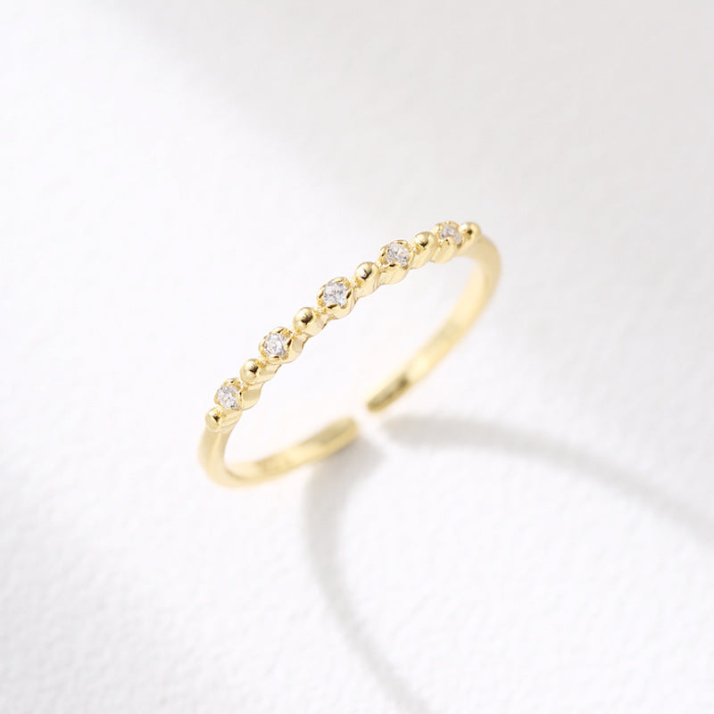Sterling Silver Thin Eternity Zircon Open Ring