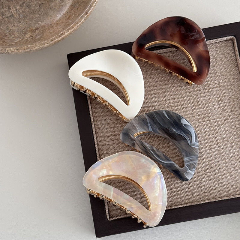 Arc Shaped Marble Claw Clip