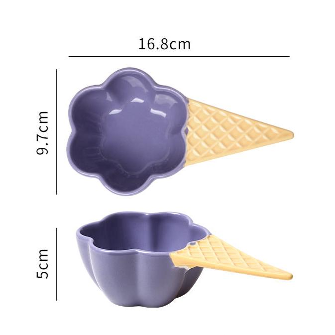 Icecream Ceramic Dessert Bowl
