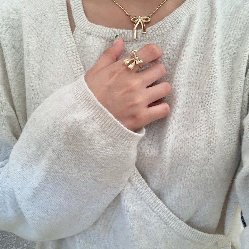 Sterling Silver Bowtie Open Ring