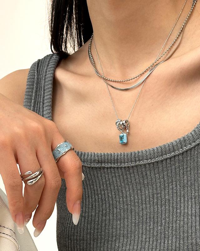 Brass Candy Color Pendant Necklace with Enamel and Color Zircon