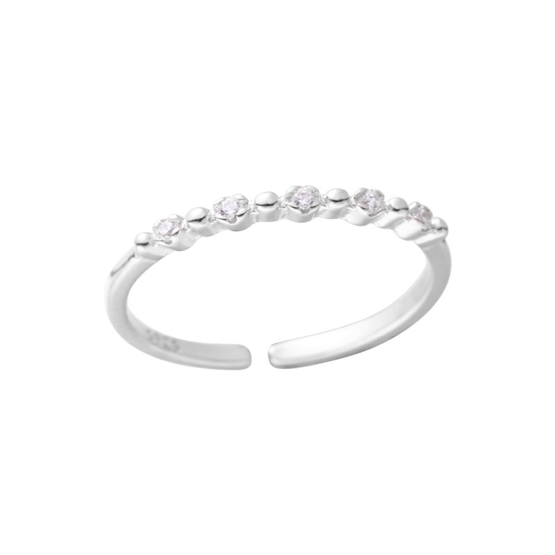 Sterling Silver Thin Eternity Zircon Open Ring