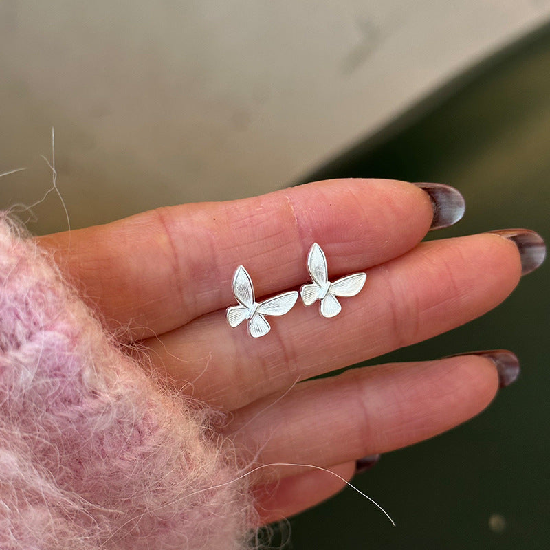 Sterling Silver Butterfly Stud Earrings