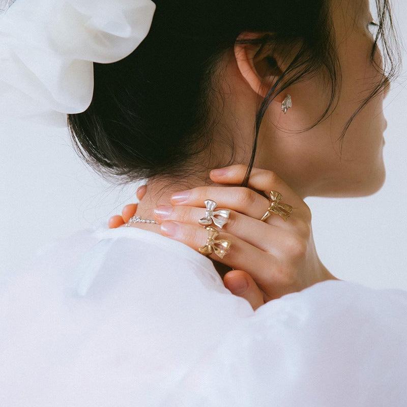 Sterling Silver Bowtie Open Ring