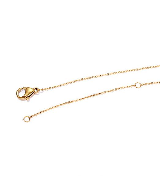 Gold Plated Brass Super Thin Necklace with Tassel Waterdrop Shapes