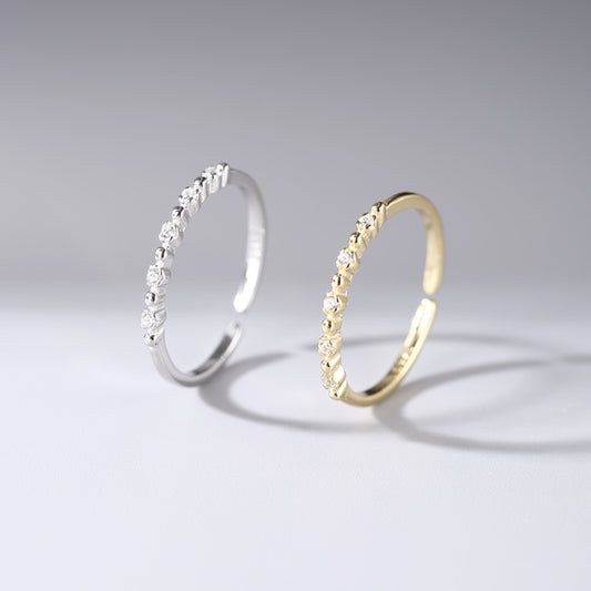 Sterling Silver Thin Eternity Zircon Open Ring