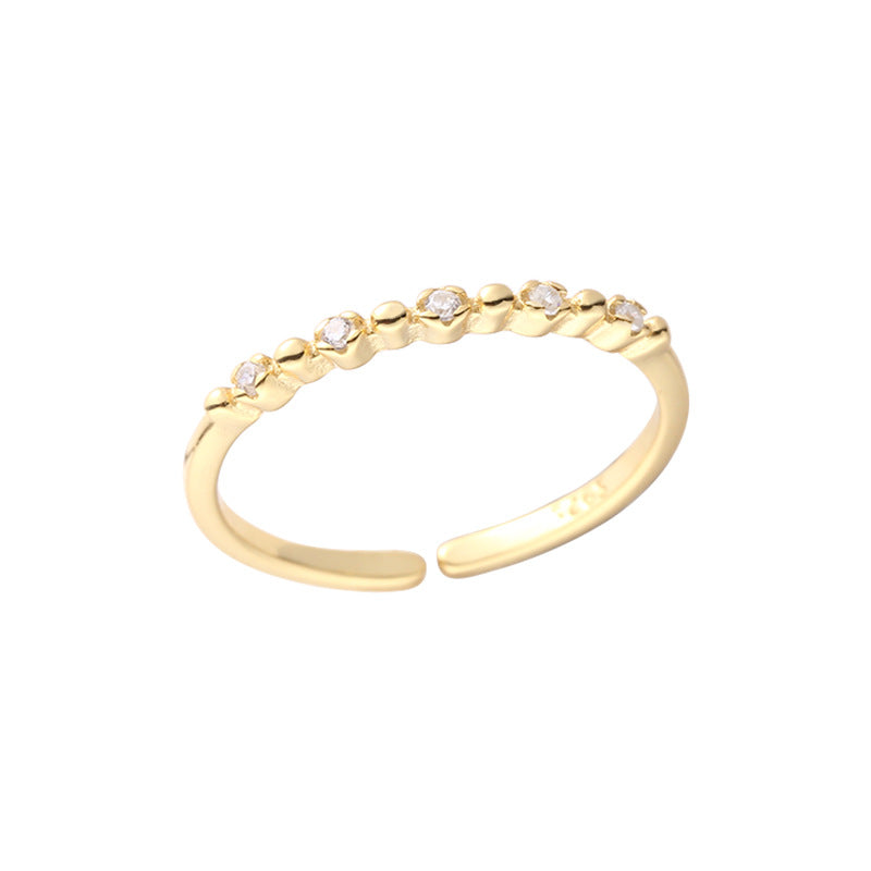 Sterling Silver Thin Eternity Zircon Open Ring