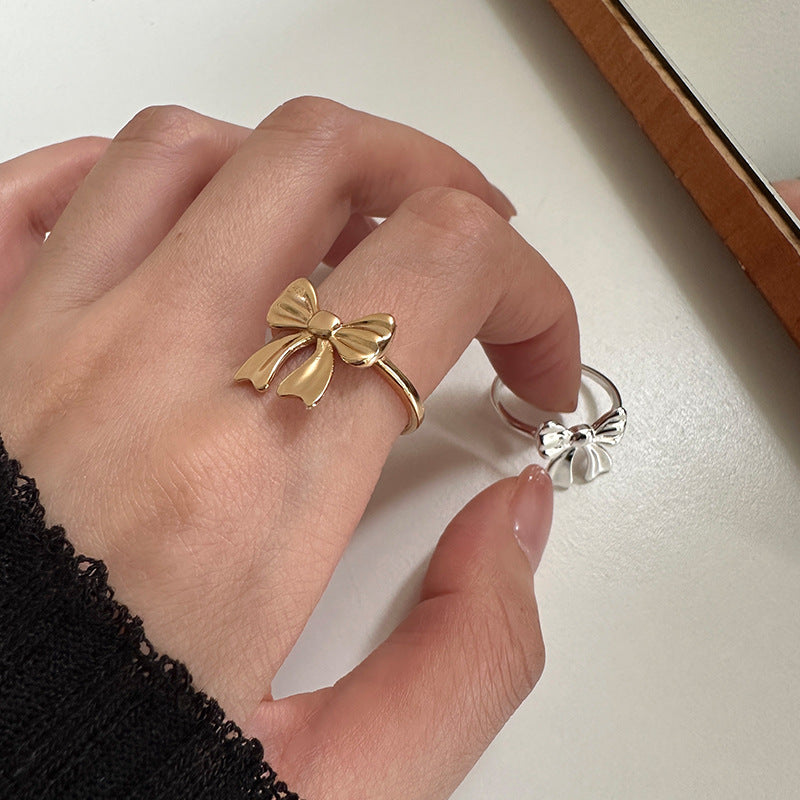 Sterling Silver Bowtie Open Ring