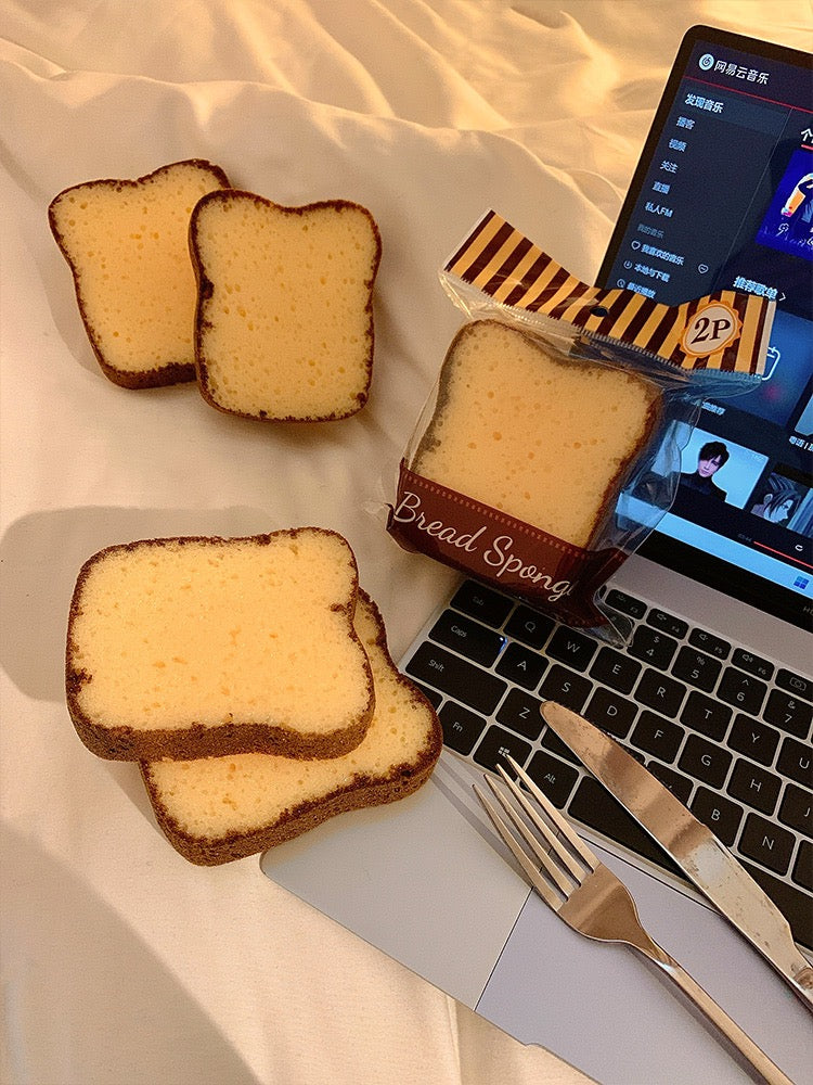 Sponge Toast Bread Dishcloth (Set of 2)