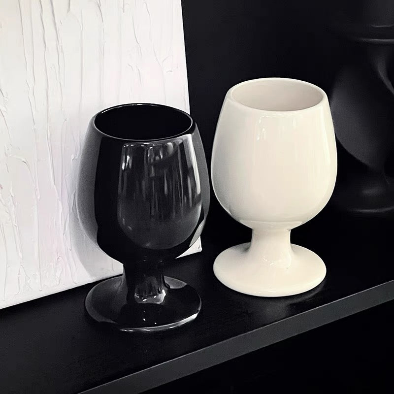 Thick Ceramic Cognac Balloon - Cream and Black Variants