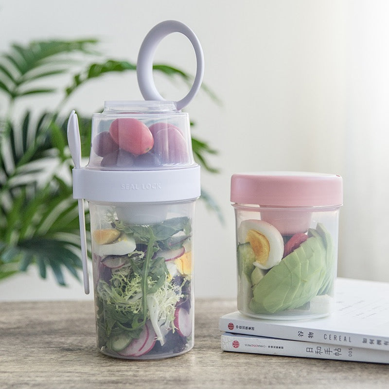 Sealed Salad Cup with Spork (Double-Layer/Single-Layer)