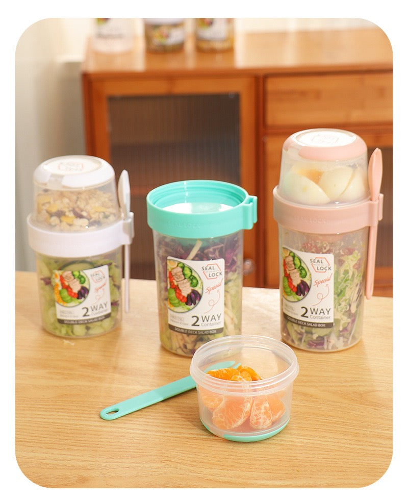 Sealed Salad Cup with Spork (Double-Layer/Single-Layer)