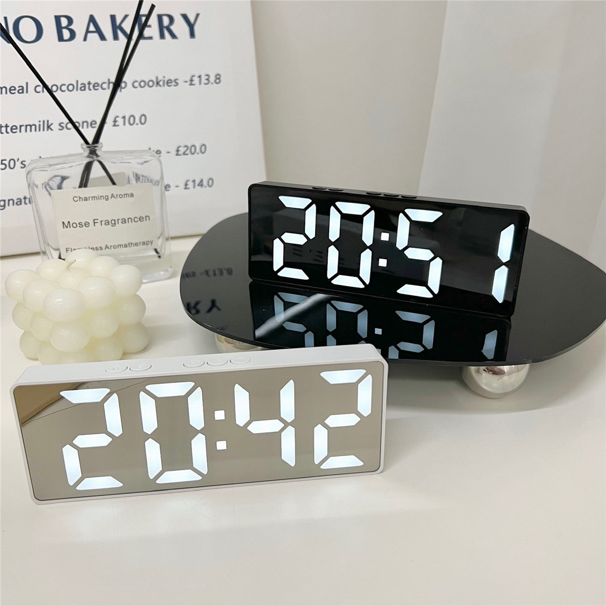 LED Silent Digital Electronic Alarm Clock (Battery/Plug-in)