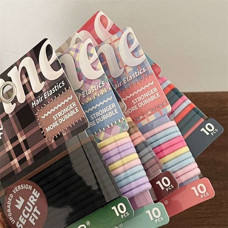 Simple Basic Hair Ties Elastic and Seamless Hairbands in Spring Shades