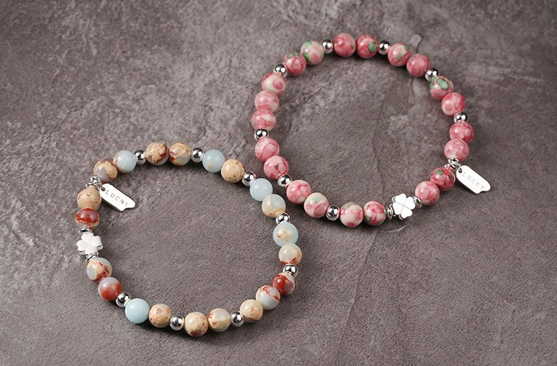 925 Sterling Silver Shoushan Stone Bracelet Handmade Beaded Bracelet