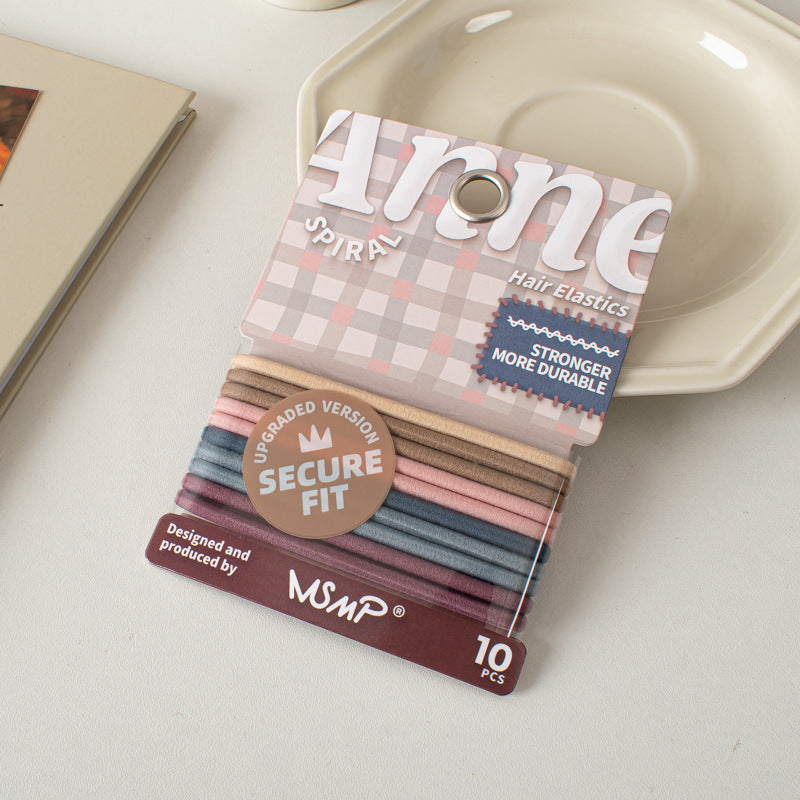 Simple Basic Hair Ties Elastic and Seamless Hairbands in Spring Shades