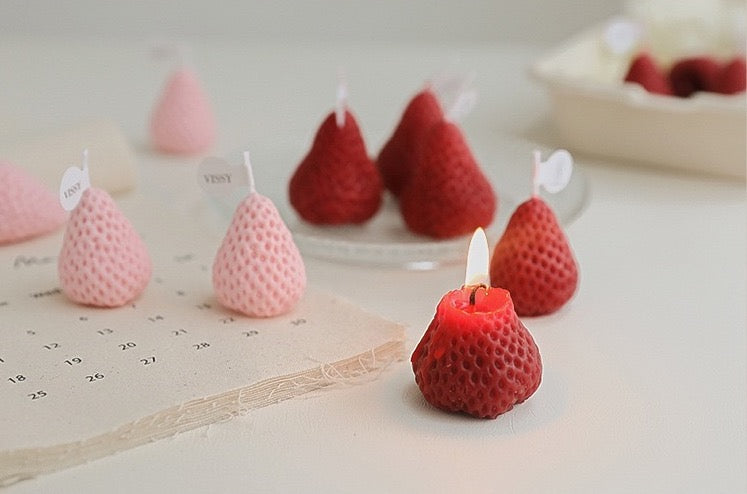 Strawberry Scented Smokeless Candles - Small and Large Candles for Weddings, Birthdays, and Anniversaries