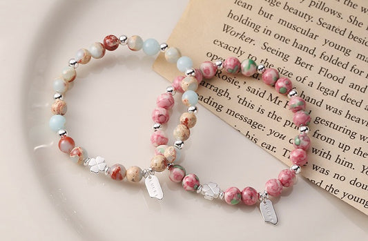 925 Sterling Silver Shoushan Stone Bracelet Handmade Beaded Bracelet