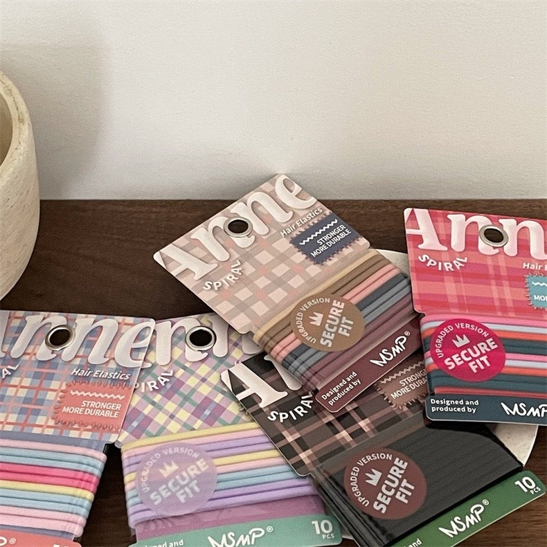 Simple Basic Hair Ties Elastic and Seamless Hairbands in Spring Shades