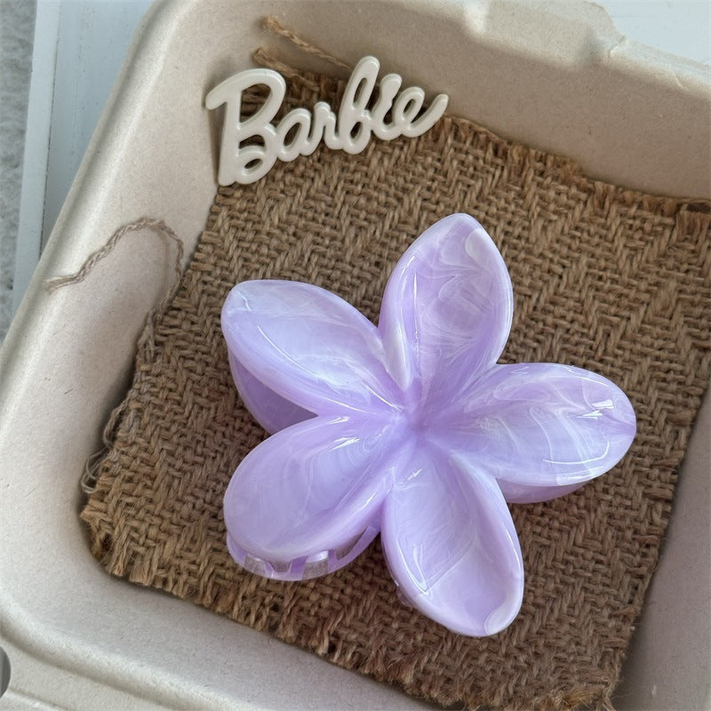 Hawaiian Floral Claw Clip with Marble Color